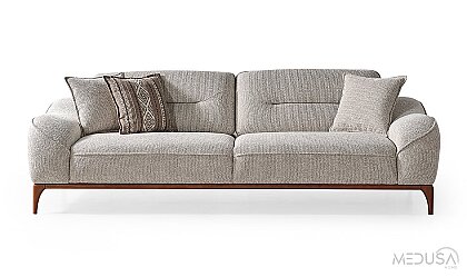 Medusa Home Mobilya - Sista Ceviz Üçlü Koltuk