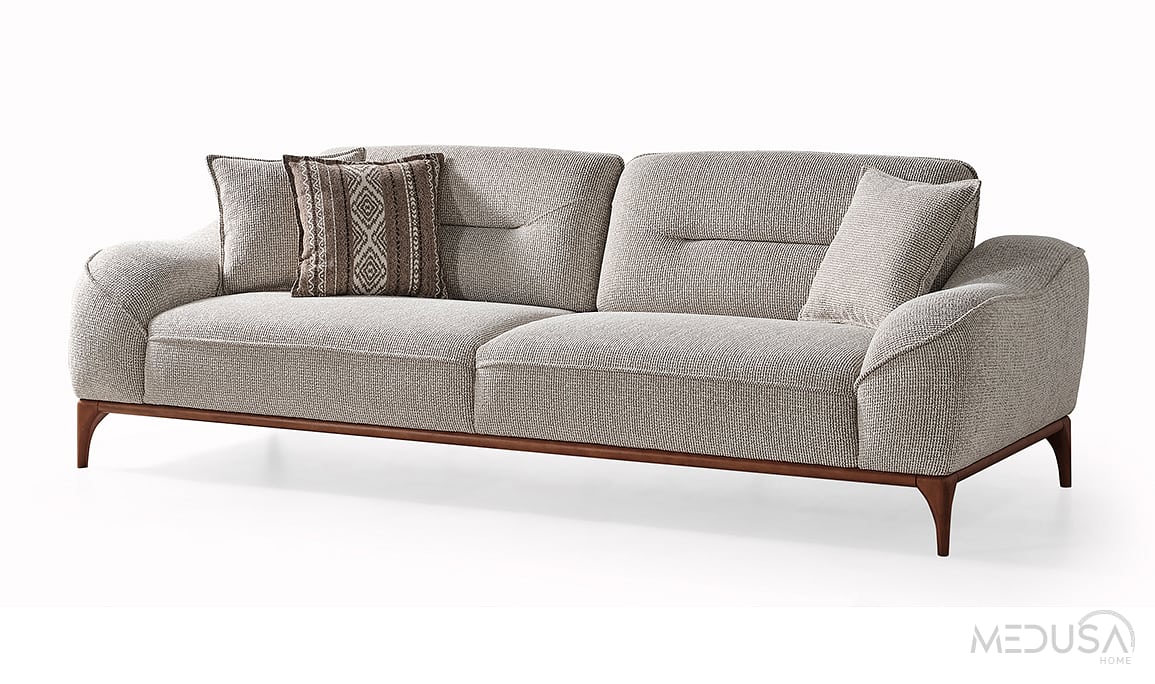 Medusa Home Mobilya - Sista Ceviz Üçlü Koltuk