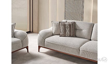 Medusa Home Mobilya - Sista Ceviz Üçlü Koltuk