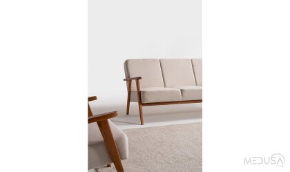 Medusa Home Mobilya - Skana Dark Üçlü Koltuk