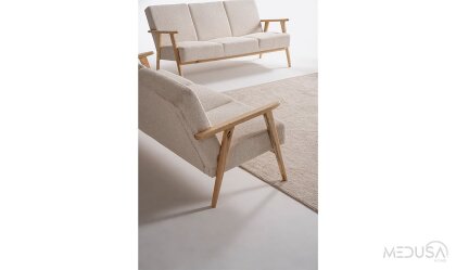 Medusa Home Mobilya - Skana White Üçlü Koltuk