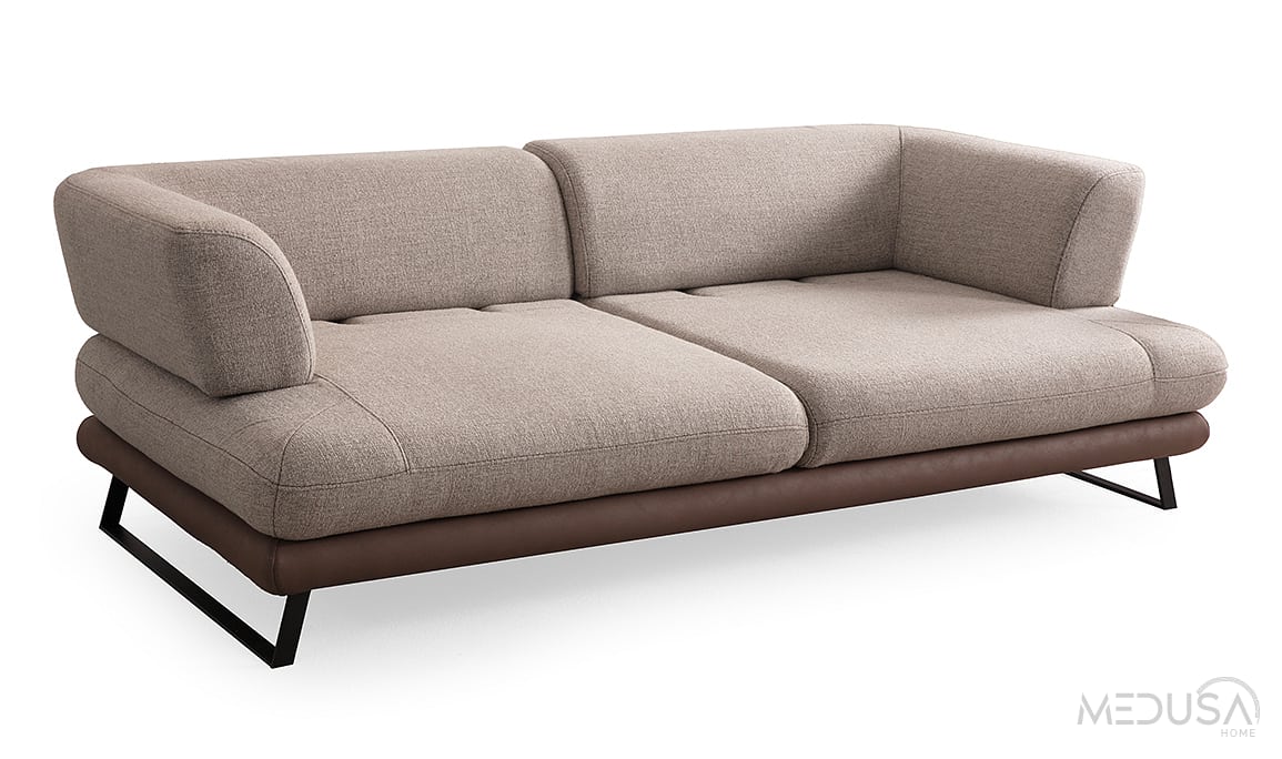 Medusa Home Mobilya - Soft Açık Kahve Üçlü Koltuk