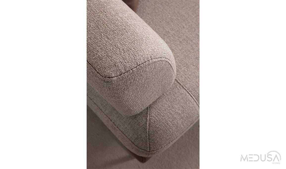 Medusa Home Mobilya - Soft Açık Kahve Üçlü Koltuk