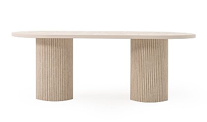 Medusa Home - Soft Çıtalı Traverten Mutfak Masası