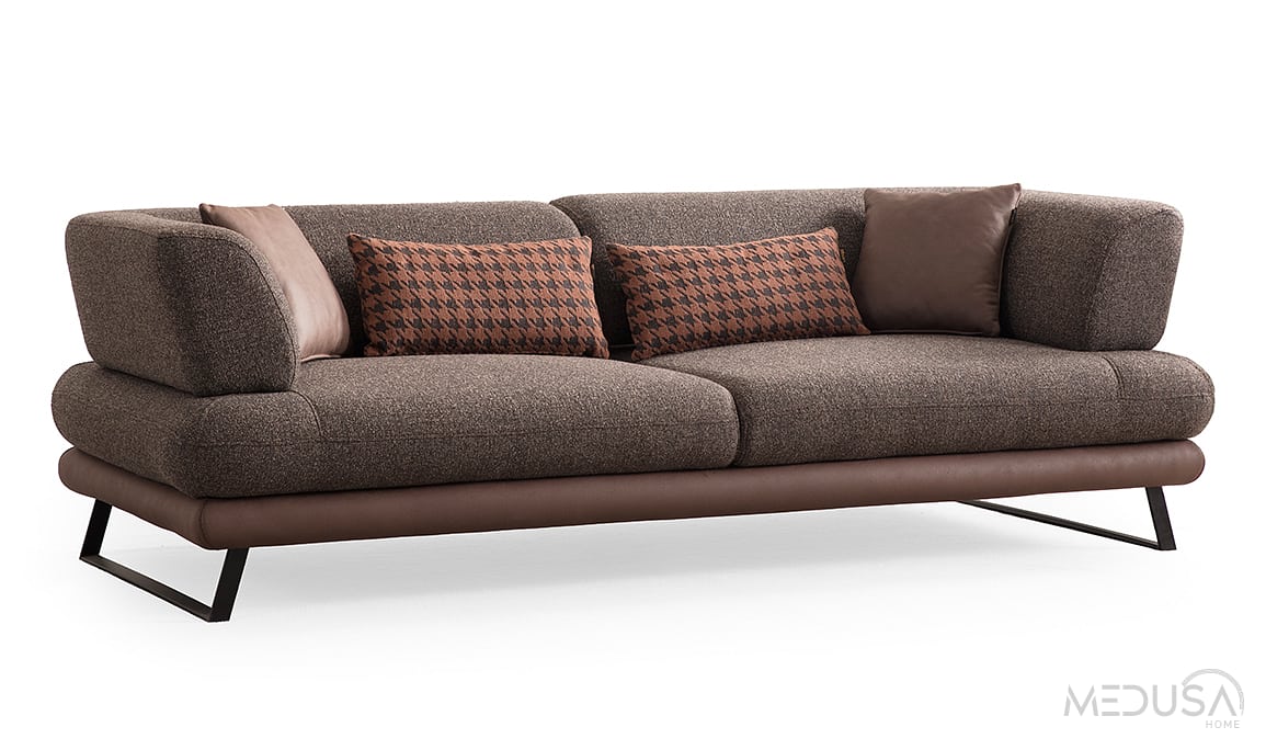 Medusa Home Mobilya - Soft Kahve Üçlü Koltuk