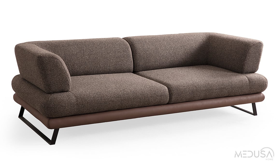 Medusa Home Mobilya - Soft Kahve Üçlü Koltuk