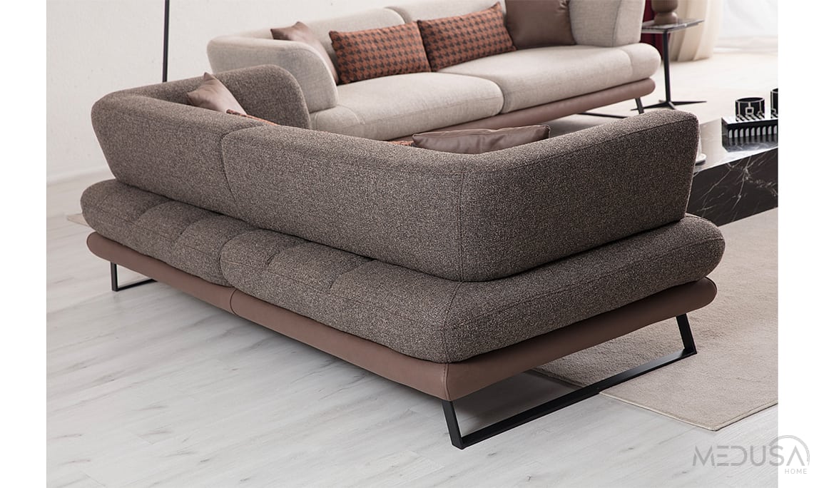 Medusa Home Mobilya - Soft Kahve Üçlü Koltuk