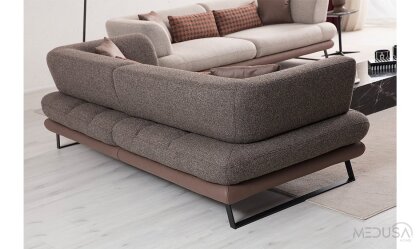 Medusa Home Mobilya - Soft Kahve Üçlü Koltuk
