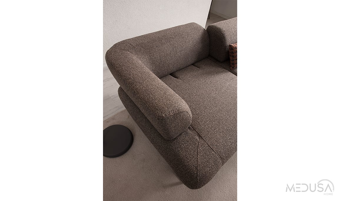 Medusa Home Mobilya - Soft Kahve Üçlü Koltuk