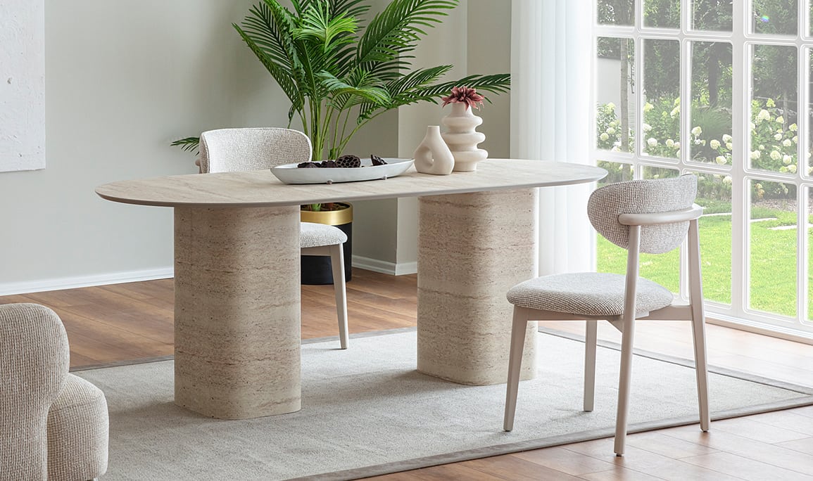 Medusa Home Mobilya - Soft Traverten Mutfak Masası