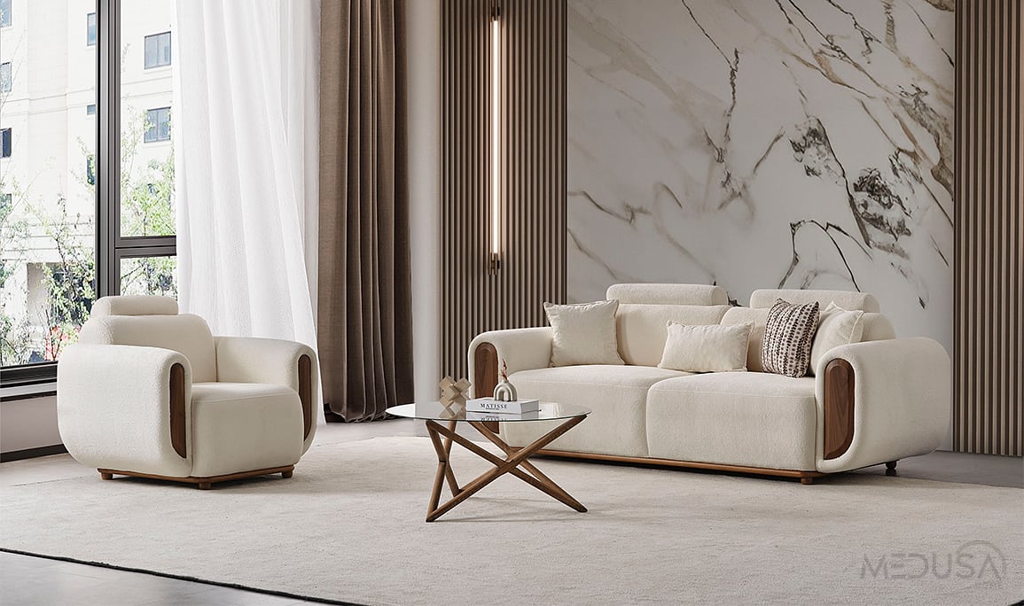 Medusa Home Mobilya - Soho Ceviz Koltuk Takımı