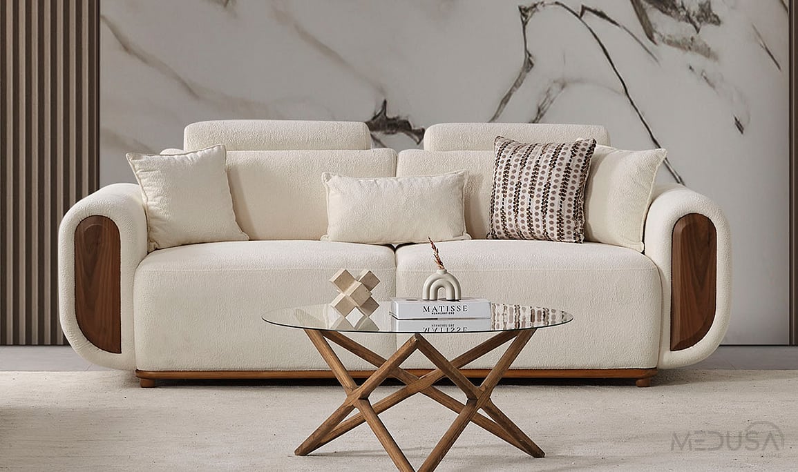 Medusa Home Mobilya - Soho Ceviz Üçlü Koltuk