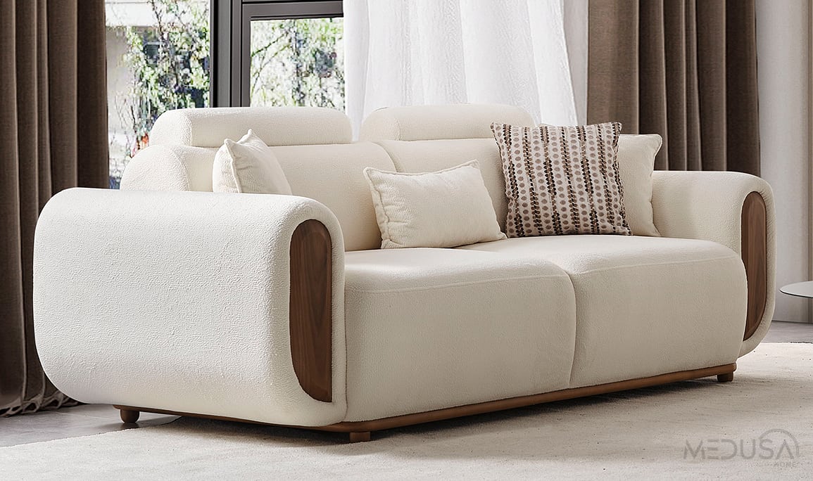 Medusa Home Mobilya - Soho Ceviz Üçlü Koltuk