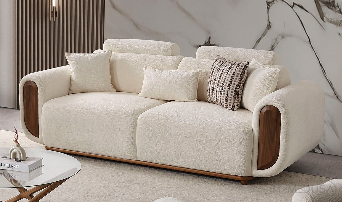 Medusa Home Mobilya - Soho Ceviz Üçlü Koltuk