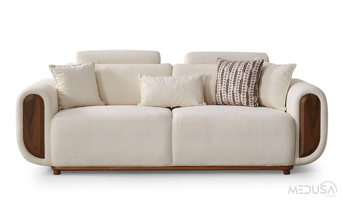 Medusa Home Mobilya - Soho Ceviz Üçlü Koltuk