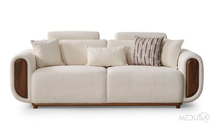 Medusa Home Mobilya - Soho Ceviz Üçlü Koltuk