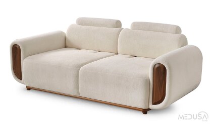 Medusa Home Mobilya - Soho Ceviz Üçlü Koltuk