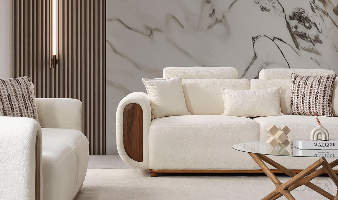 Medusa Home Mobilya - Soho Ceviz Üçlü Koltuk