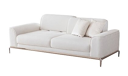 Medusa Home Mobilya - Solena Luxury Beyaz Üçlü Koltuk