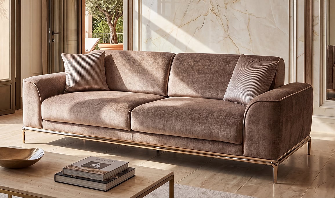 Medusa Home Mobilya - Solena Luxury Kahve Üçlü Koltuk