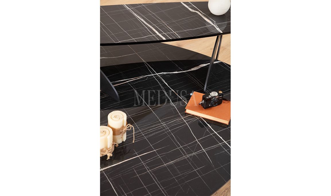 Medusa Home Mobilya - Solid Siyah Orta Sehpa