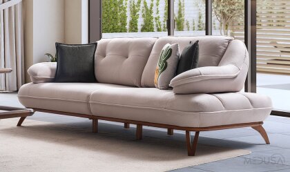 Medusa Home - Solya Beyaz Üçlü Koltuk Medusa Home - Solya Beyaz Üçlü Koltuk
