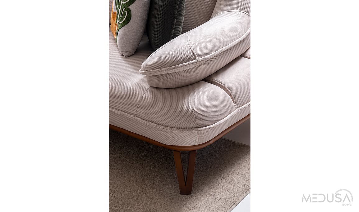 Medusa Home Mobilya - Solya Beyaz Üçlü Koltuk