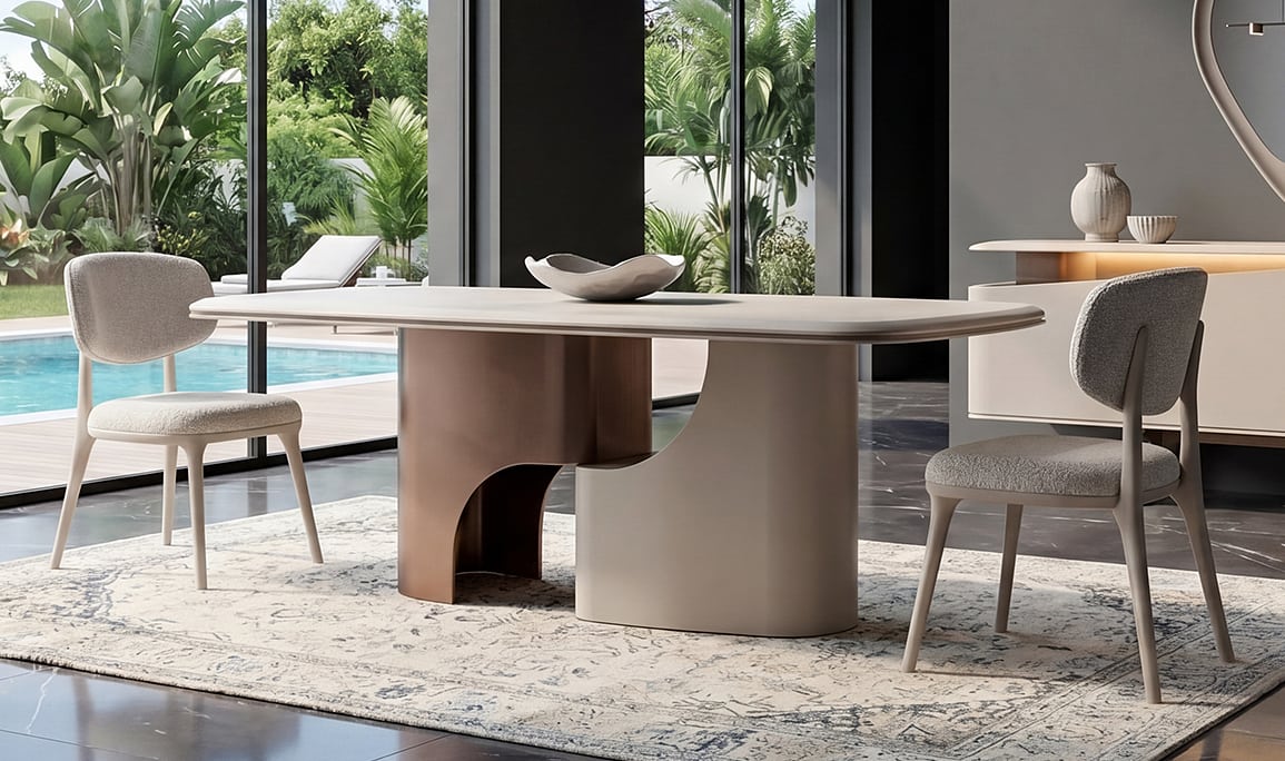Medusa Home Mobilya - Sora Luxury Krem Yemek Masası
