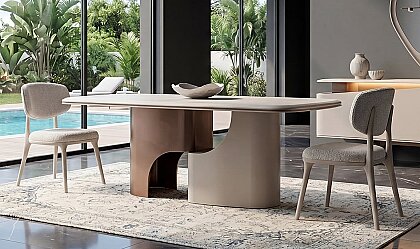 Medusa Home Mobilya - Sora Luxury Krem Yemek Masası