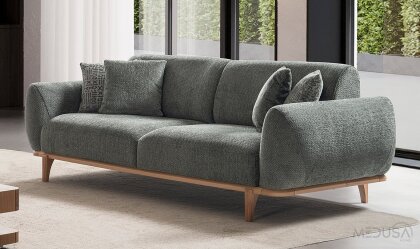 Medusa Home Mobilya - Sorya Yeşil Üçlü Koltuk