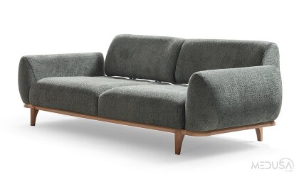 Medusa Home Mobilya - Sorya Yeşil Üçlü Koltuk