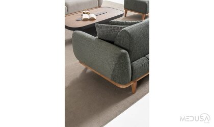 Medusa Home Mobilya - Sorya Yeşil Üçlü Koltuk