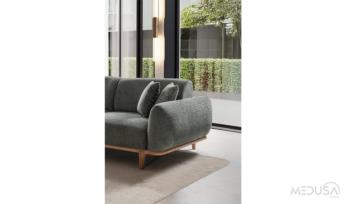 Medusa Home Mobilya - Sorya Yeşil Üçlü Koltuk