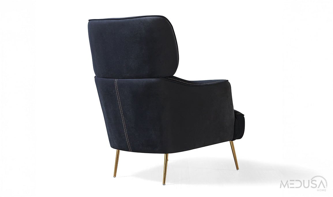 Medusa Home Mobilya - Star Luxury Lacivert Berjer