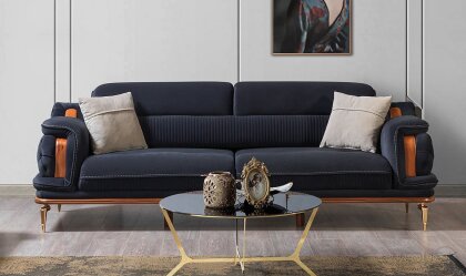 Medusa Home - Star Luxury Lacivert Üçlü Koltuk Medusa Home - Star Luxury Lacivert Üçlü Koltuk