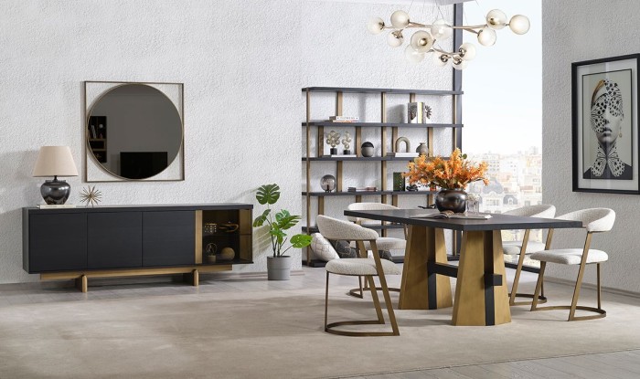 Medusa Home Mobilya - Starlet Yemek Odası - Antrasit Yemek Odaları