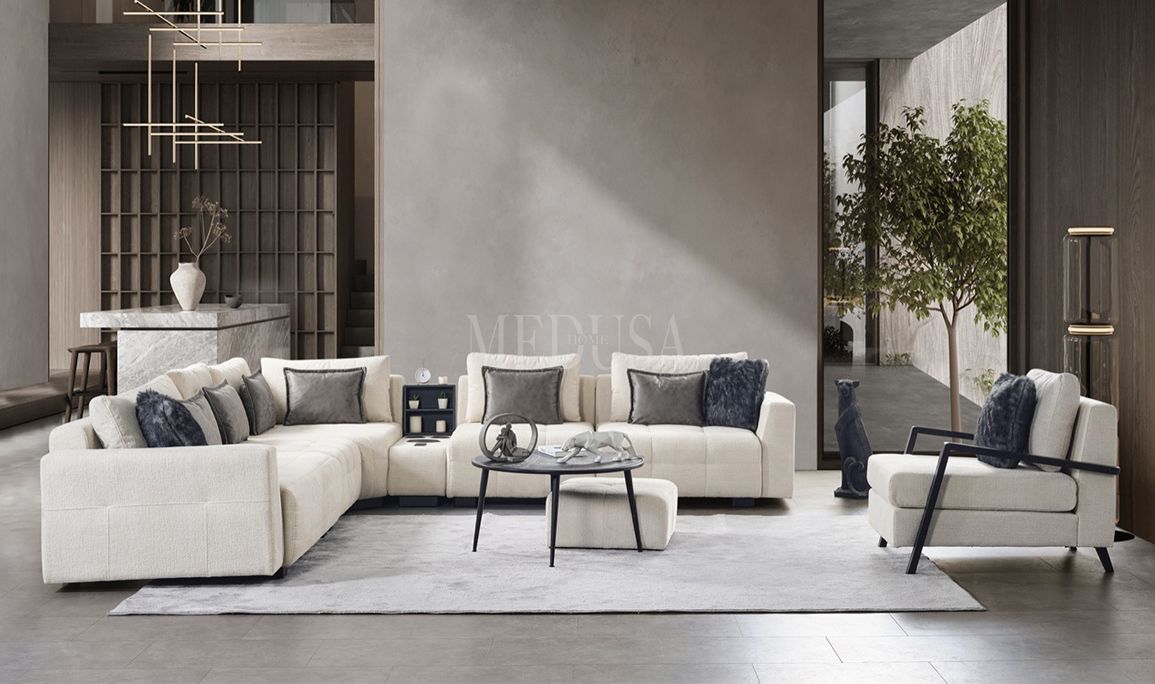 Medusa Home Mobilya - Stevan Beyaz Köşe Takımı