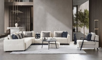 Medusa Home Mobilya - Stevan Beyaz Köşe Takımı