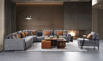 Medusa Home Mobilya - Stevan Gri L Köşe Takımı