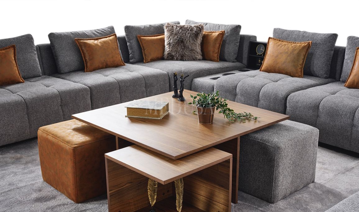 Medusa Home Mobilya - Stevan Gri L Köşe Takımı