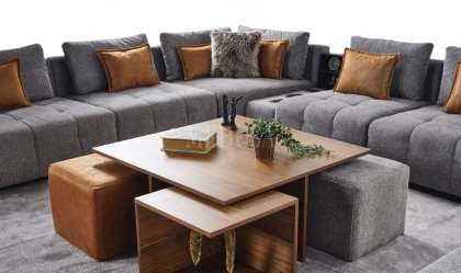 Medusa Home Mobilya - Stevan Gri L Köşe Takımı