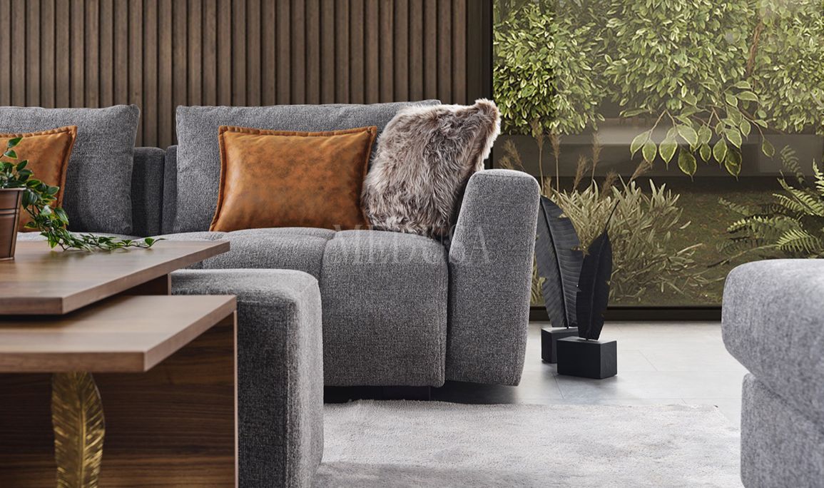 Medusa Home Mobilya - Stevan Gri L Köşe Takımı