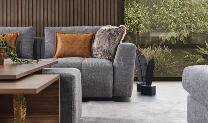 Medusa Home Mobilya - Stevan Gri L Köşe Takımı