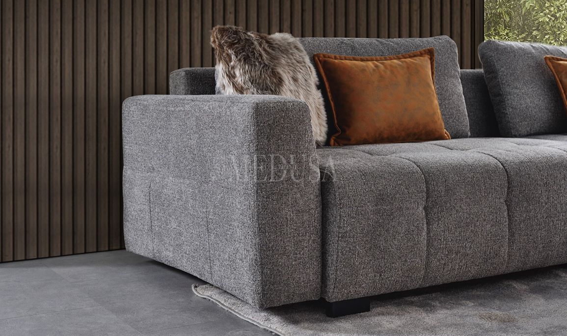 Medusa Home Mobilya - Stevan Gri L Köşe Takımı