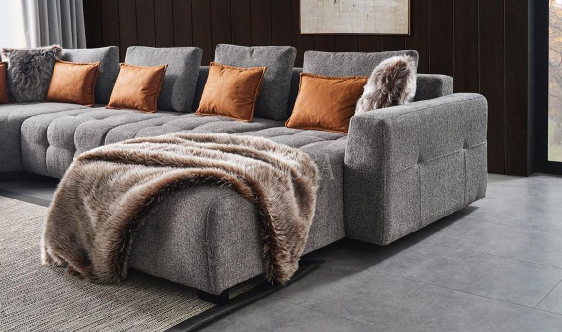 Medusa Home Mobilya - Stevan Gri U Köşe Takımı