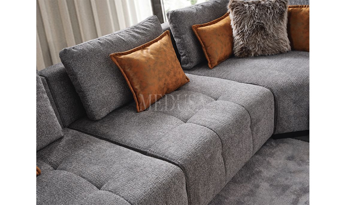 Medusa Home Mobilya - Stevan Gri U Köşe Takımı