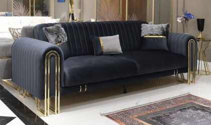Medusa Home - Stil Luxury Antrasit Üçlü Koltuk Medusa Home - Stil Luxury Antrasit Üçlü Koltuk