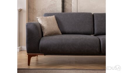 Medusa Home Mobilya - Storm Antrasit Üçlü Koltuk