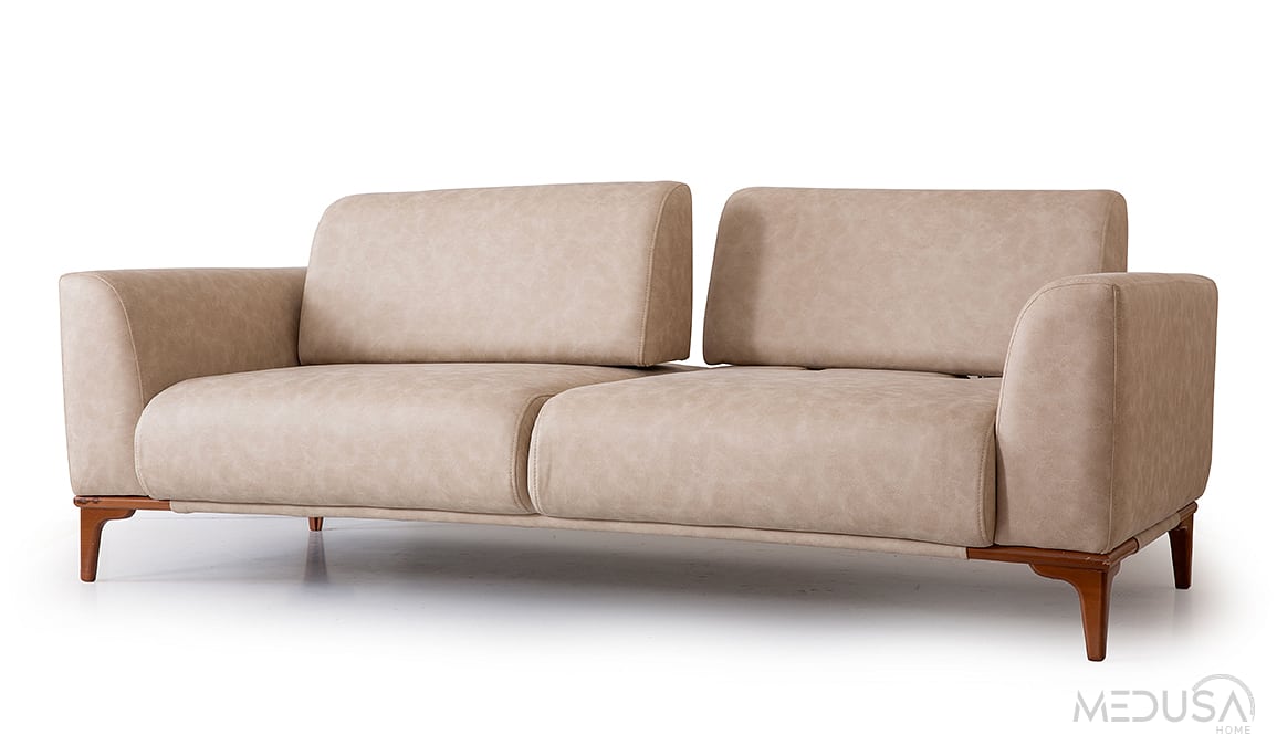 Medusa Home Mobilya - Storm Bej Üçlü Koltuk