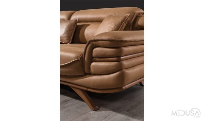 Medusa Home Mobilya - Striker Hardal Üçlü Koltuk
